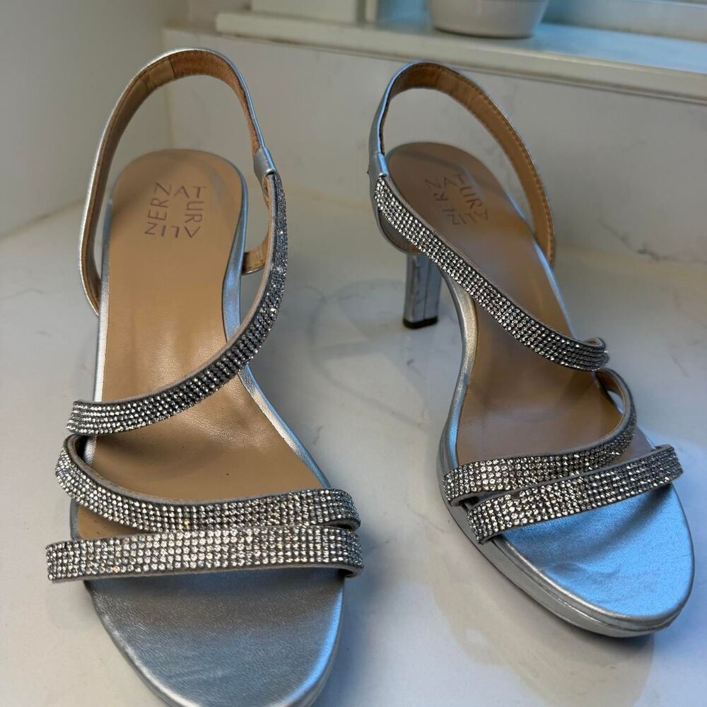 Naturalizer silver rhinestone 3.5" heels